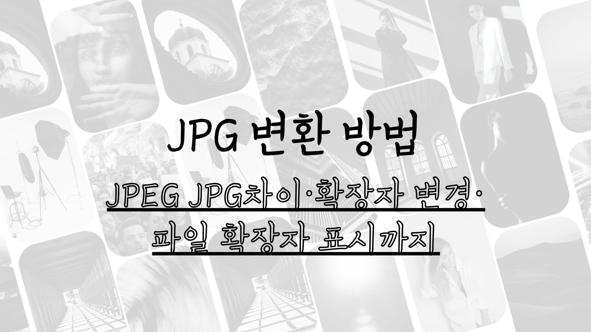 JPG 변환 방법 - JPEG JPG차이·확장자 변경·파일 확장자 표시까지