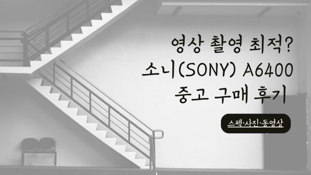 영상 촬영 최적? 소니(SONY) A6400 중고 구매 후기 - 스펙·사진·동영상